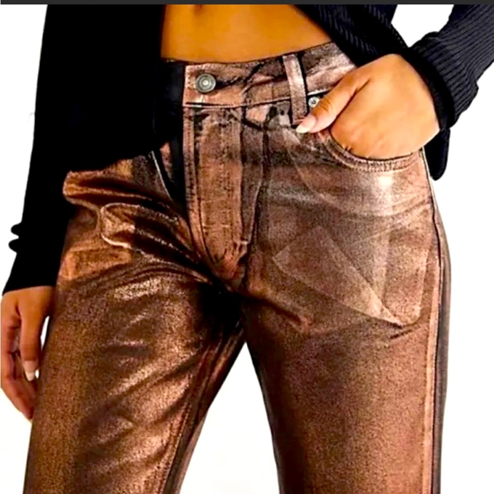 We the free Maggie metallic distressed jeans